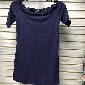 NWT NAVY BLUE OFF SHOULDER TOP